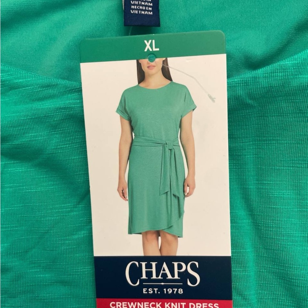 Chaps Teal Crewneck Dress - Picture 4 of 5